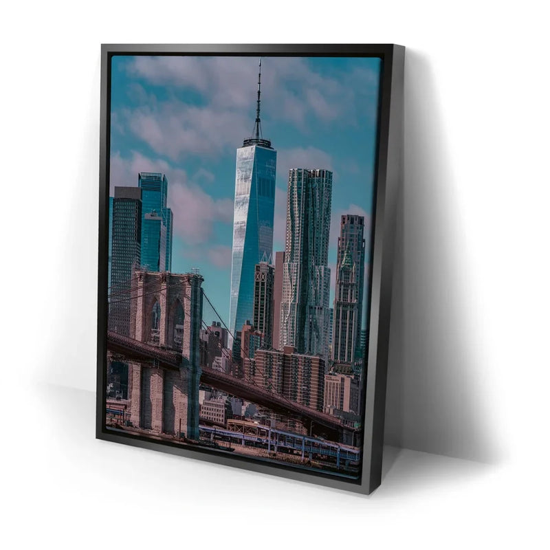 1 World Trade Center And Brooklyn Bridge