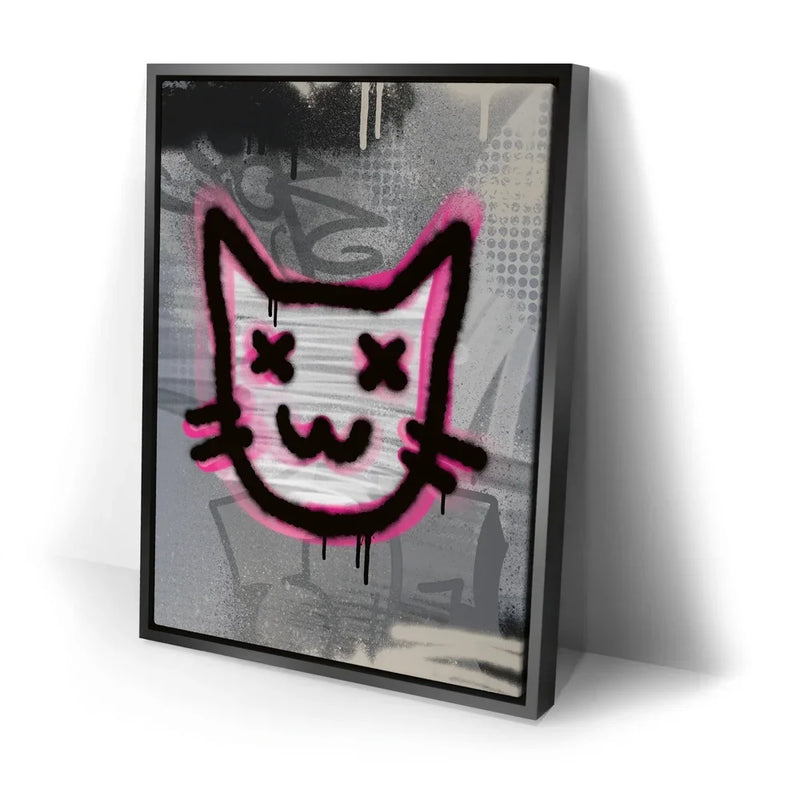 Abstract Pink Graffiti Cat