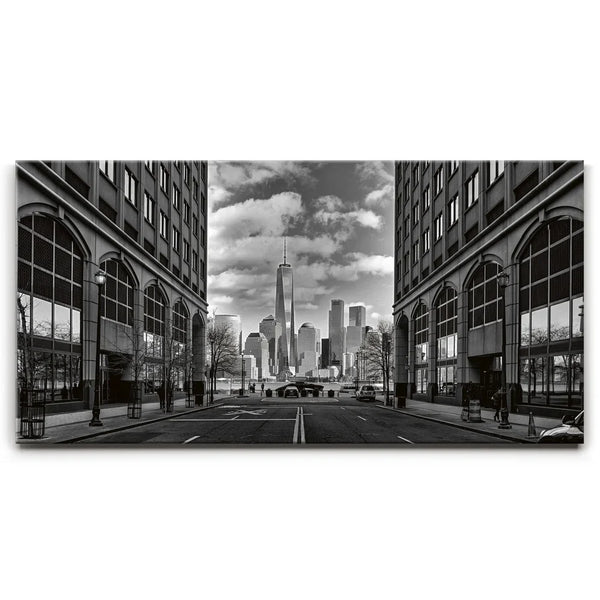 Black And White Lower Manhattan Skyline Panoramic
