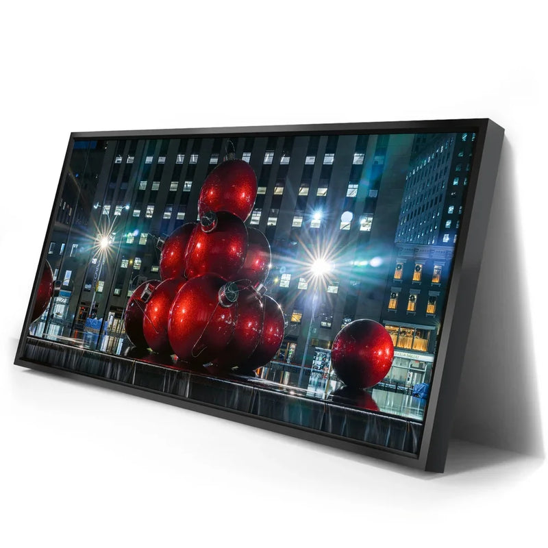 Christmas Balls In Front Of Radio City Music Hall,  New York City