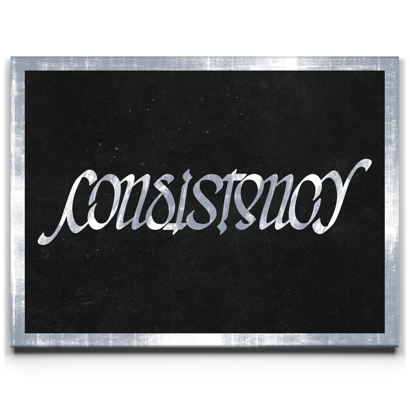Consistency Ambigram - Grey Border