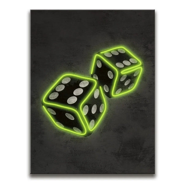 Green Dice - Neon Style