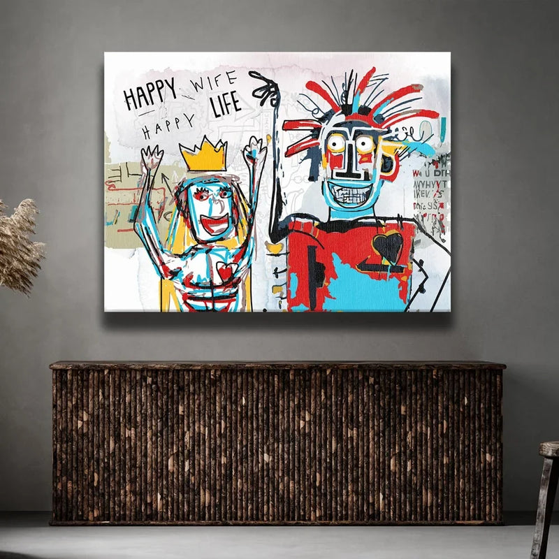 Happy Wife, Happy Life - Basquiat Style