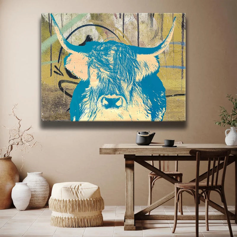 Highland Cow Light Blue