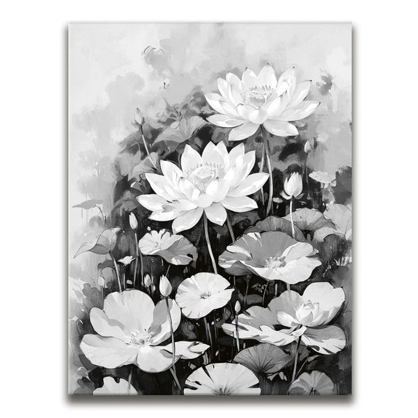 Lotus Patch I - Black and White