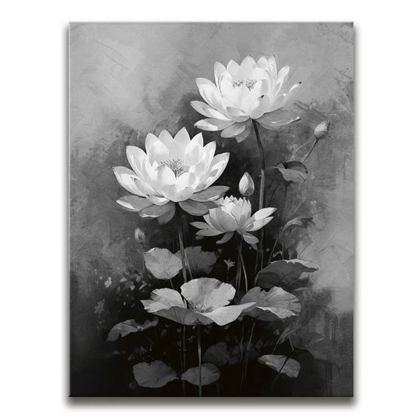 Lotus Patch II - Black and White