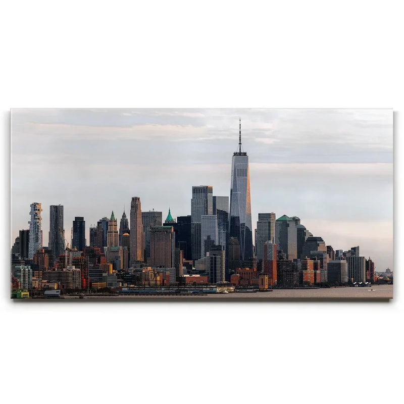Lower Manhattan Skyline Panoramic View From New Jersey