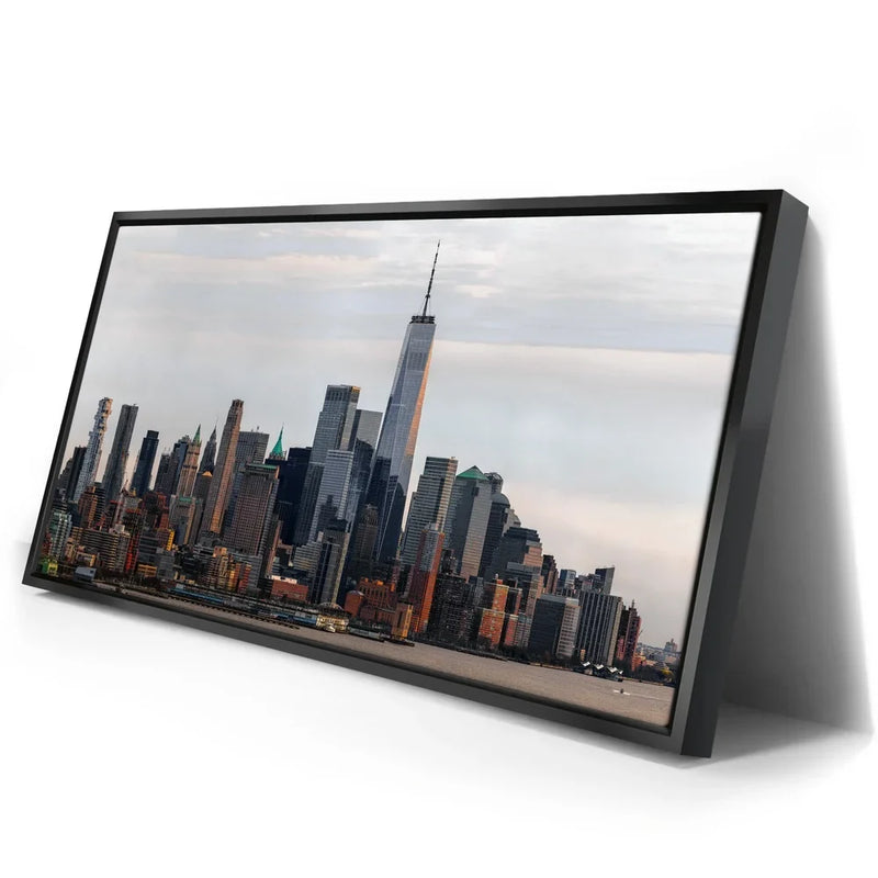Lower Manhattan Skyline Panoramic View From New Jersey