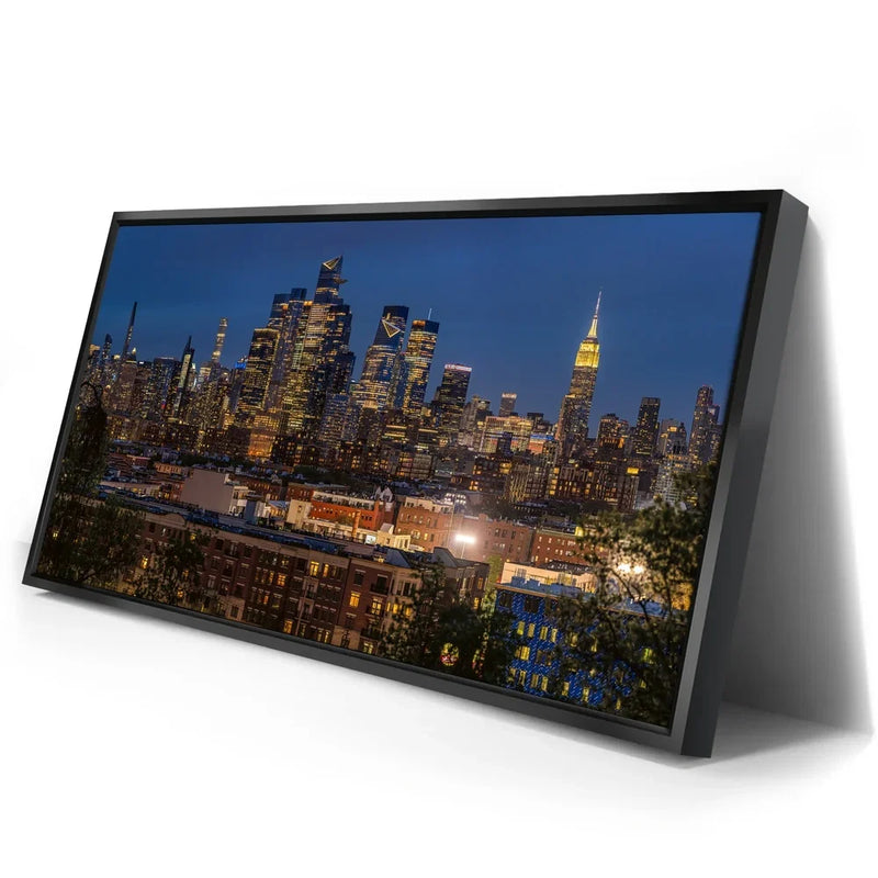 Midtown Manhattan And Hudson Yards At Night Panoramic