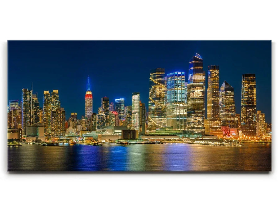 Midtown Manhattan Skyline Panoramic View At Night - 2 Of 2