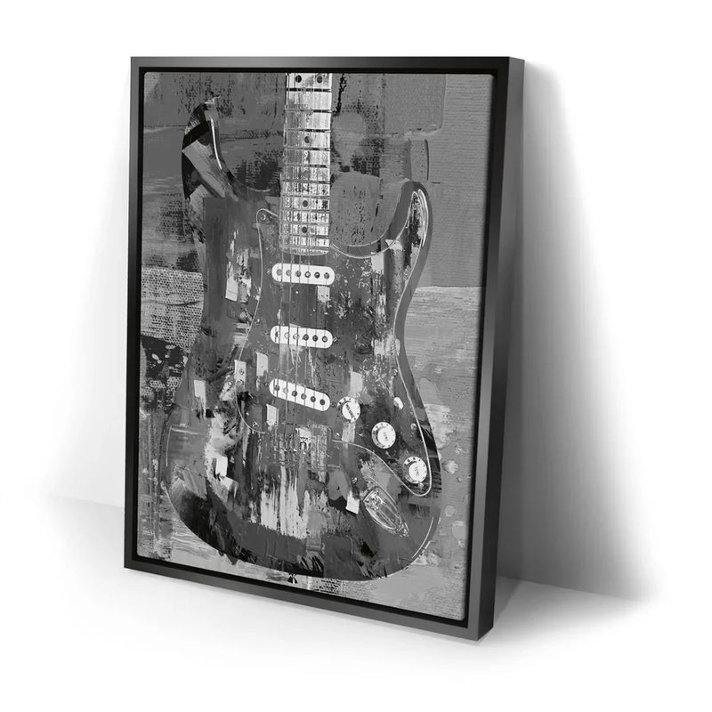 Painted Stratocaster Guitar - Black & White