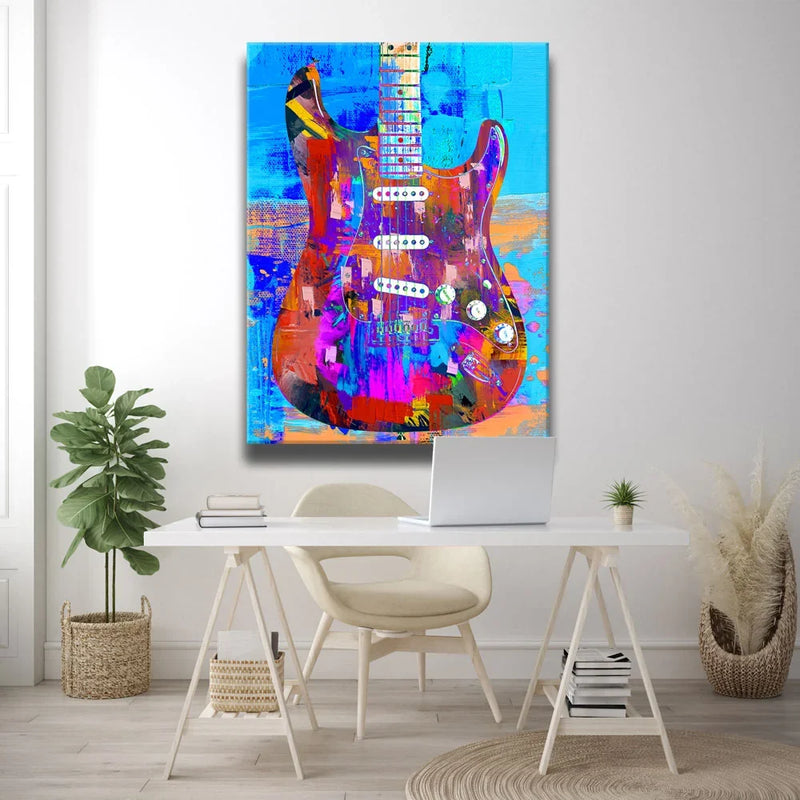 Painted Stratocaster Guitar