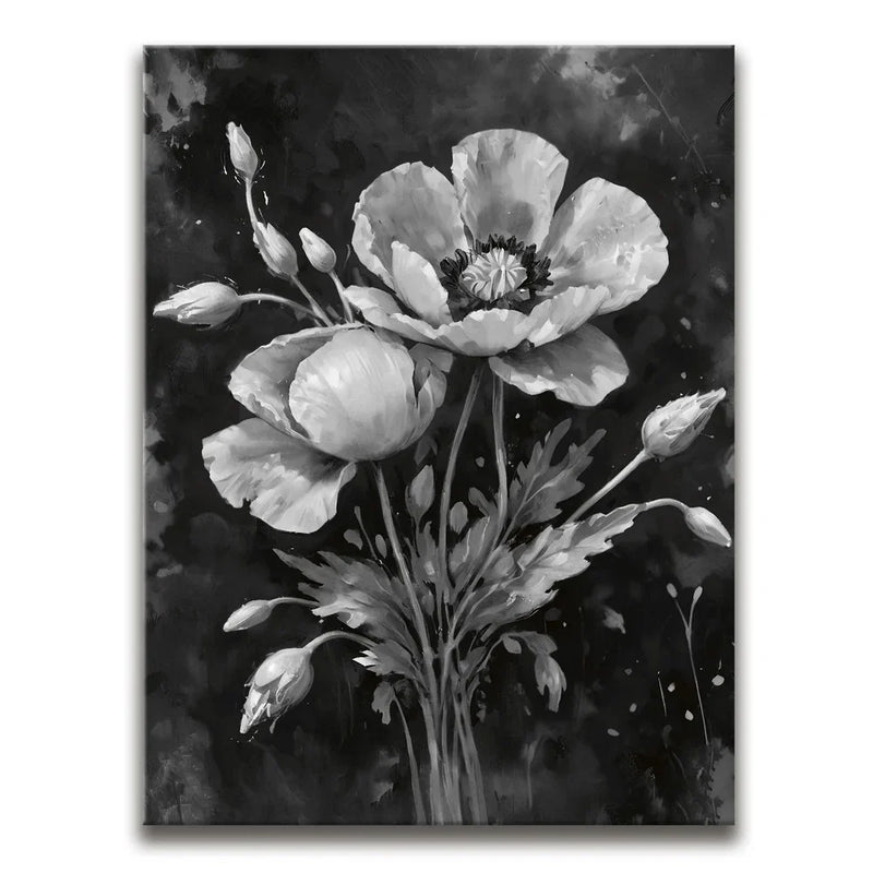 Poppy Flowers II - Black and White