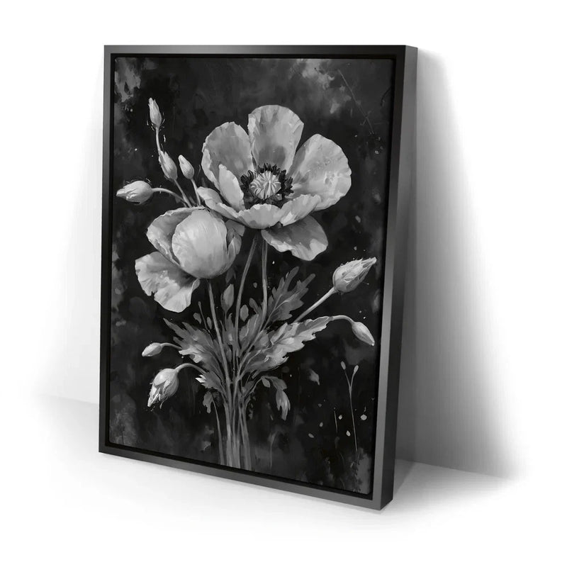 Poppy Flowers II - Black and White