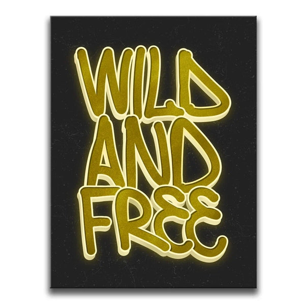 Wild and Free - Gold - Calligraphy