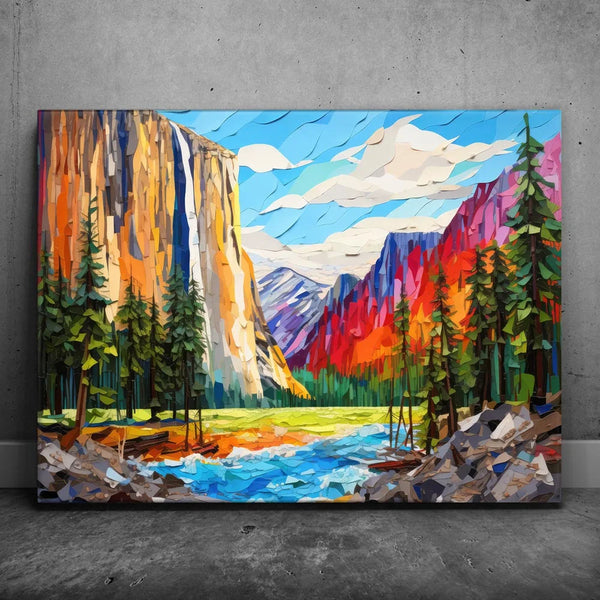 Yosemite Falls, Yosemite - Paper Design Style